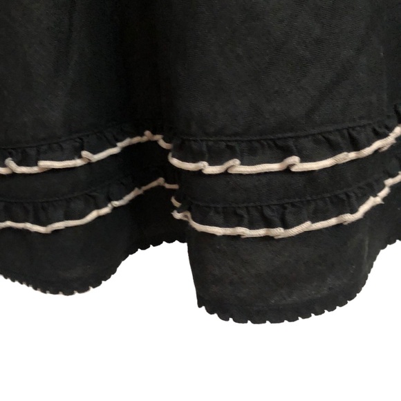 Vintage Jillian Jones 100% Linen Black Sleeveless Ruffled Midi Dress Size 16 - Picture 5 of 8